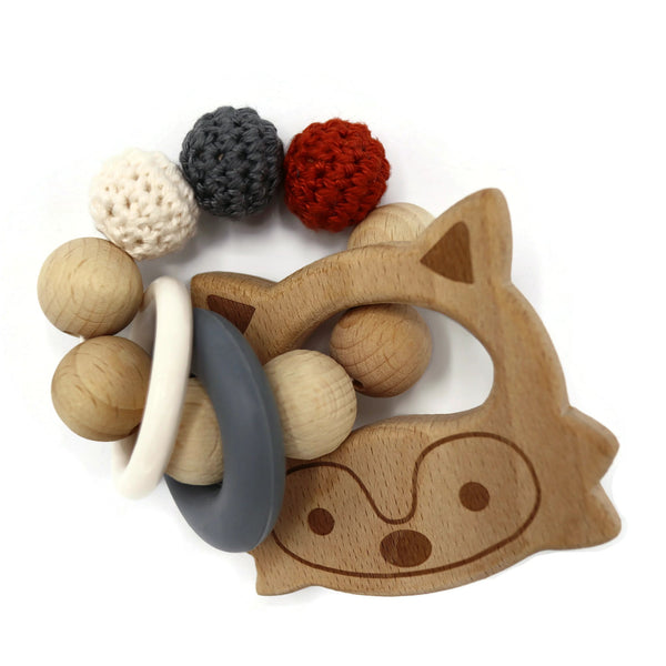 Teether with Wooden Figure